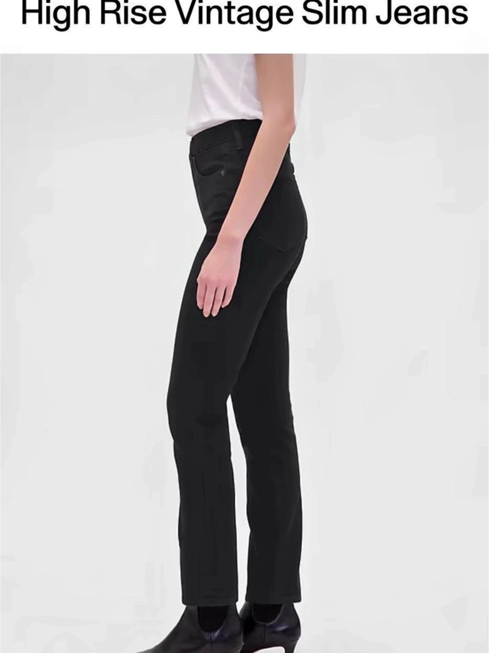 Gap High Rise Vintage Slim Jeans Black Waist 31 (12RS) - Picture 3 of 8